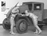 Troubles with truck" 2 figures Red Army WWII.